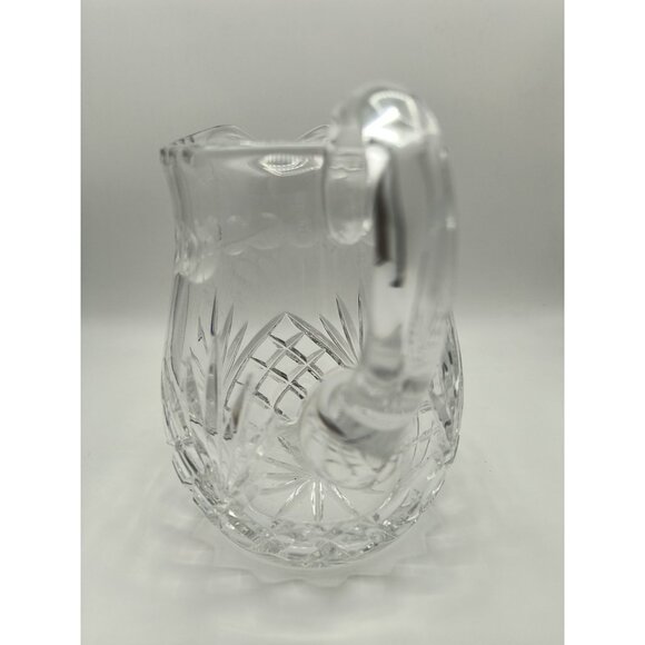 Vintage Galway Crystal Cut Glass Pitcher With Handle & Intricate Diamond Pattern - Picture 5 of 6